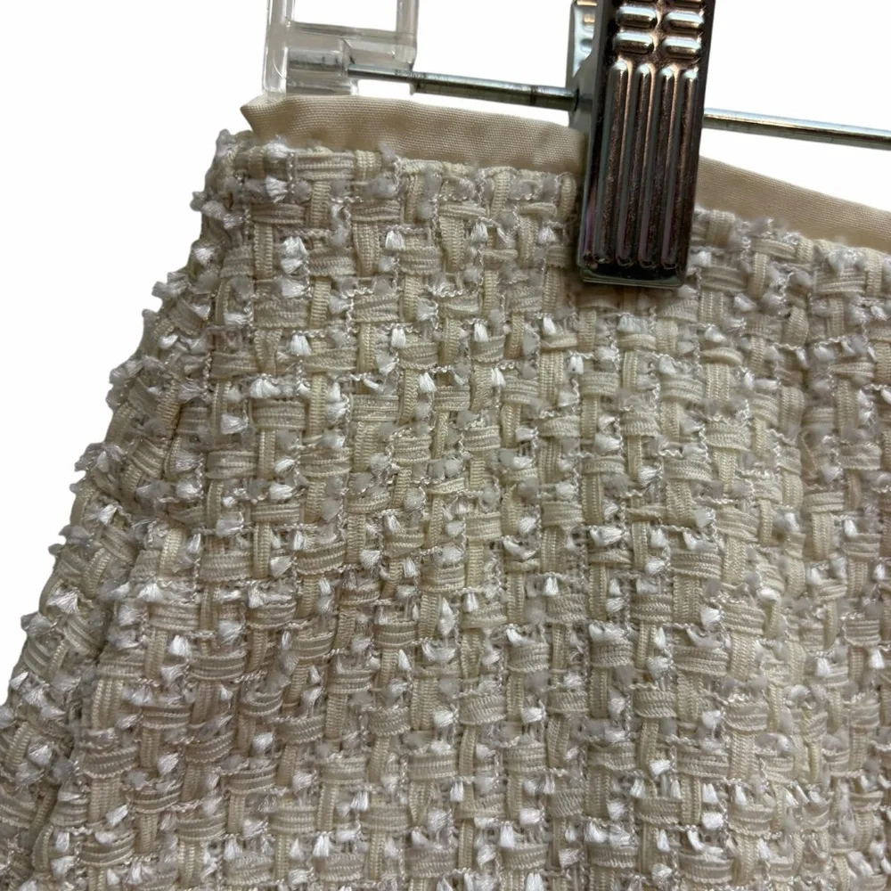 Love Bonito Cream Textured Tweed High Waist Bouclé Shorts